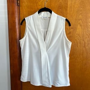 Calvin Klein off-white sleeveless v-neck shell - excellent condition